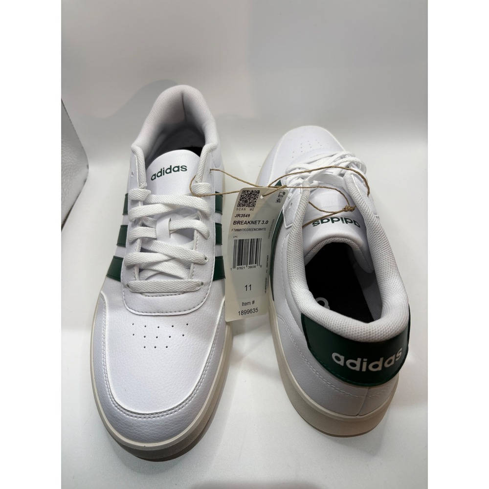 Adidas Breaknet 3.0 Mens 11 White Green NEW Tennis Sneakers NO BOX